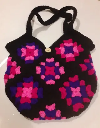 Borsa uncinetto granny square fatta a mano