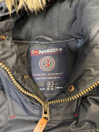 Abrigo Geographical Norway Negro Talla M