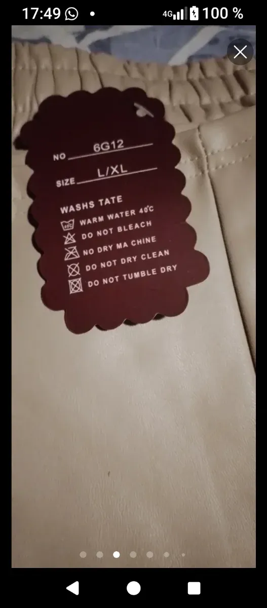 Pantalones beige cuero fino Talla L