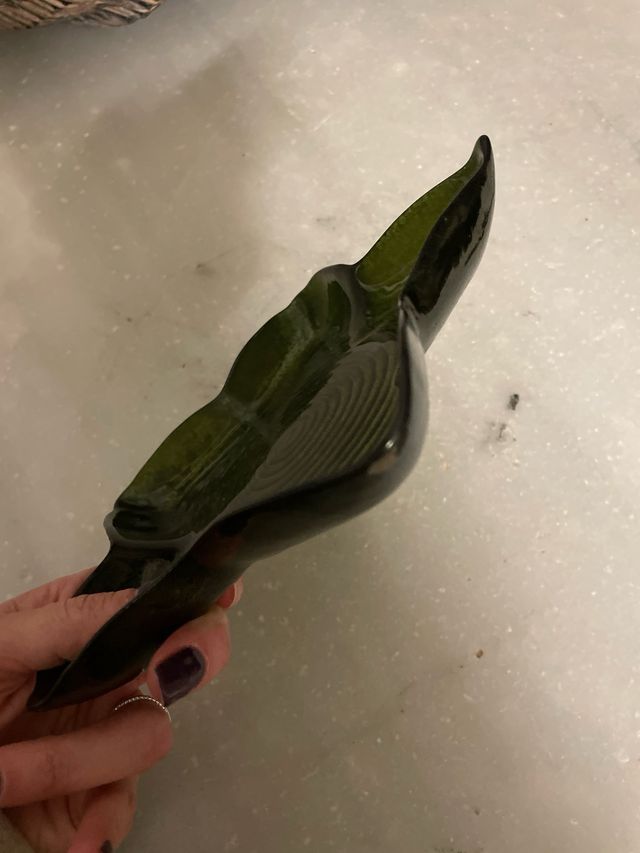 Plato decorativo estrella verde cristal