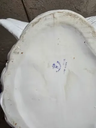 Porta pianta cigno bianco e oro