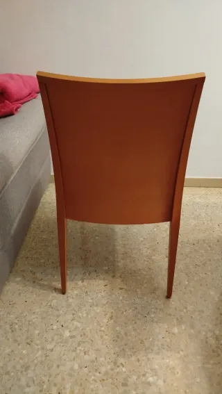Conjunto de 4 sillas de comedor madera y tela
