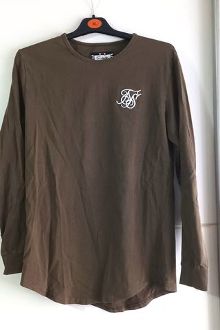 Camiseta SikSilk Manga Larga Marrón