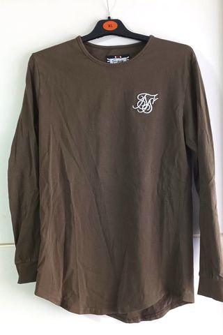 Camiseta SikSilk Manga Larga Marrón