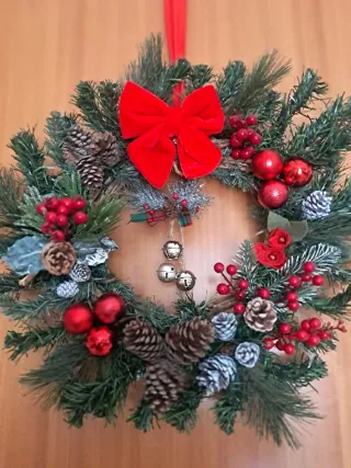 Ghirlanda Natalizia Fatta a Mano Diametro 40cm