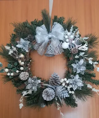 Ghirlanda Natalizia Fatta a Mano Diametro 40cm