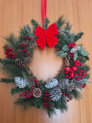 Ghirlanda Natalizia Fatta a Mano Diametro 40cm