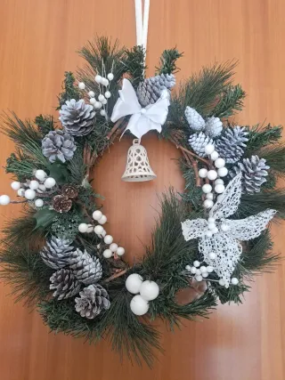 Ghirlanda Natalizia Fatta a Mano Diametro 40cm