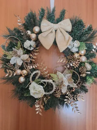 Ghirlanda Natalizia Fatta a Mano Diametro 40cm