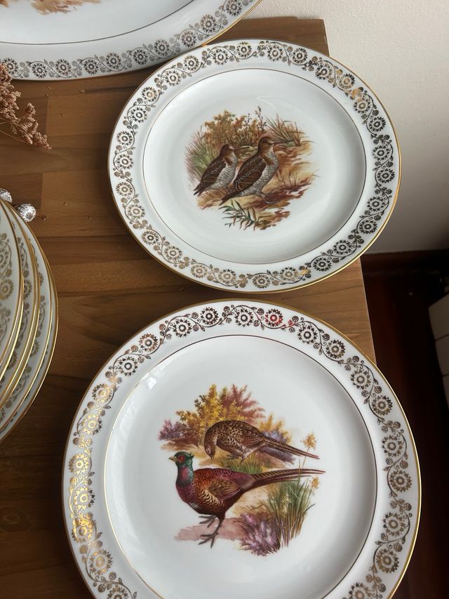 Vajilla Limoges aves de Caza