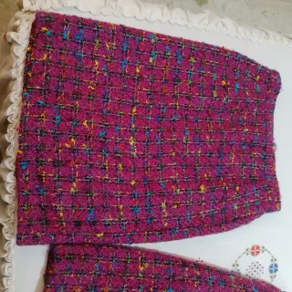 Traje chaqueta falda Invierno Fucsia Multicolor