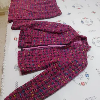 Traje chaqueta falda Invierno Fucsia Multicolor