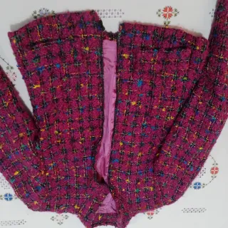 Traje chaqueta falda Invierno Fucsia Multicolor