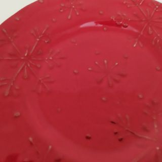 Piatto Natalizio La Porcellana Bianca Rosso Natale