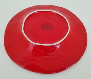 Piatto Natalizio La Porcellana Bianca Rosso Natale