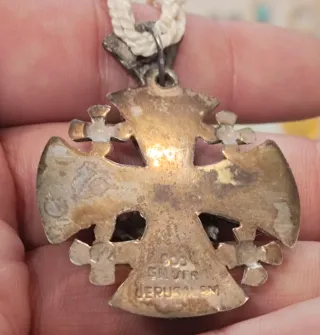 Cruz de Plata Antigua hecha en Jerusalen
