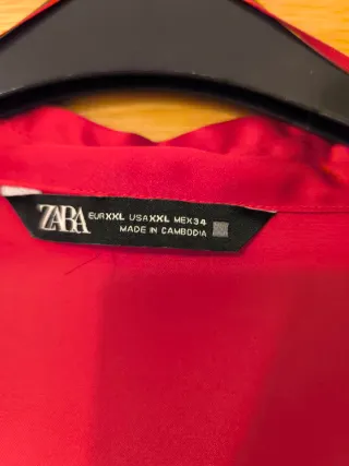 Blusa Zara Roja Talla Grande XXXL