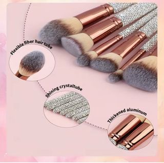 Set Brochas y Accesorios Maquillaje Rhinestone