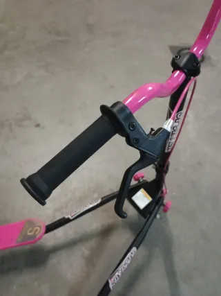 Patinete doble 3 ruedas rosa y negro