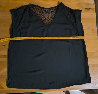 Blusa Negra Encaje Talla Grande XXXL