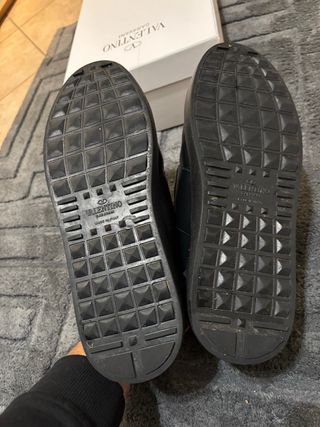 Scarpe Valentino Uomo Pelle Nere Rosse