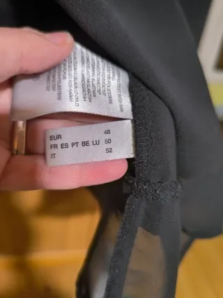 Blusa negra manga corta talla 52