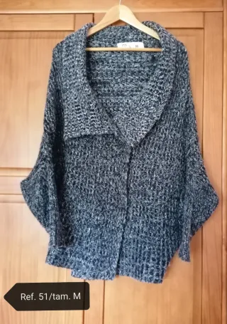 Casaco malha cinza e preto tam. M