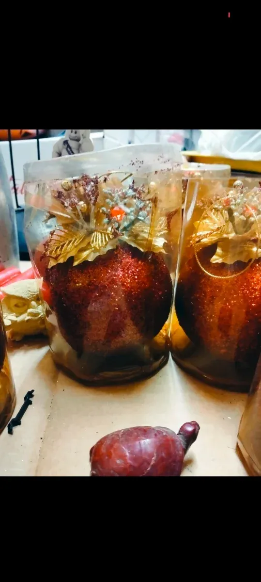 Palline Natale Rosse Glitter Set 3