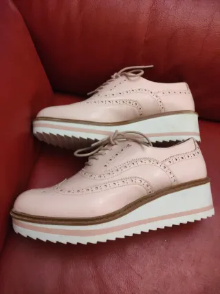 Zapatos Oxford Beige/Rosa