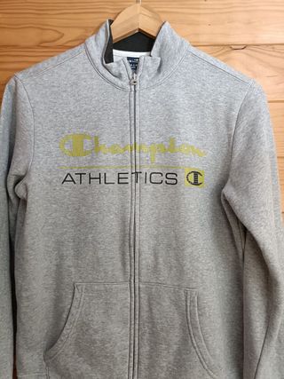 Sudadera Champion Color Gris y Amarillo Talla XS