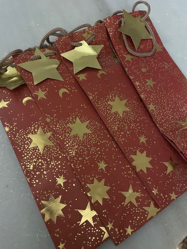 4 Bolsas de regalo para botellas