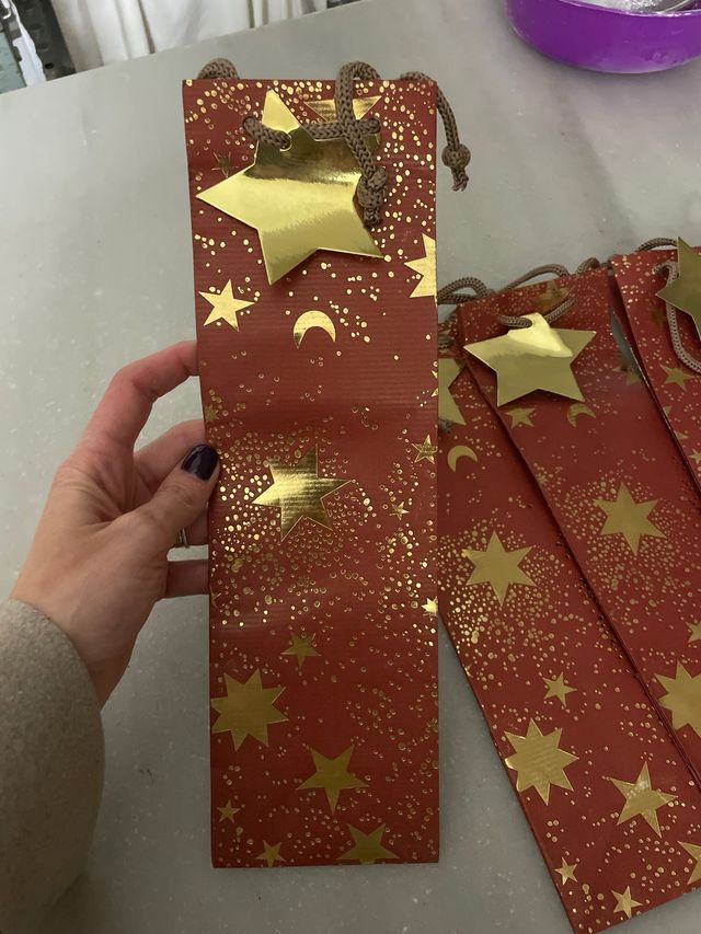 4 Bolsas de regalo para botellas