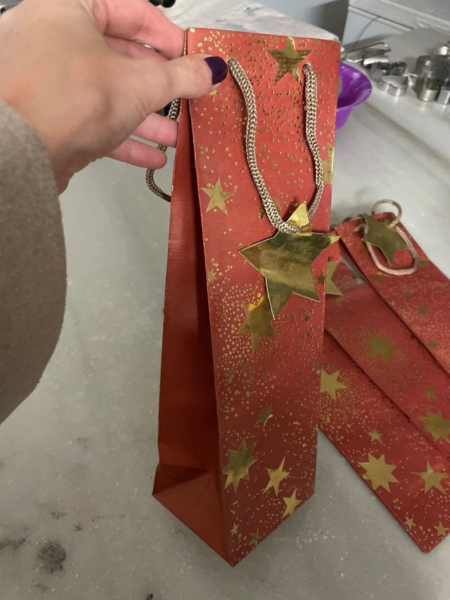 4 Bolsas de regalo para botellas