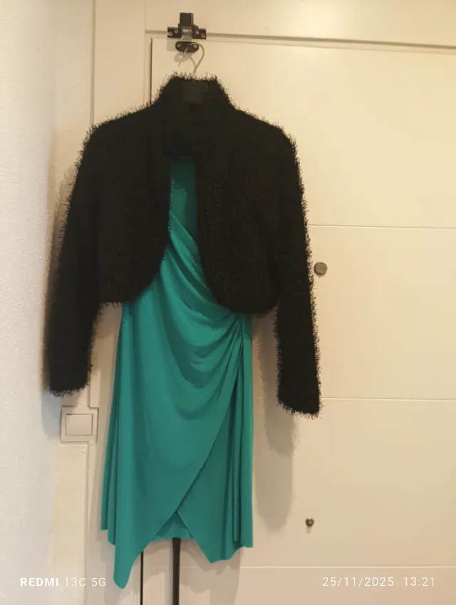 Vestido verde cruzado