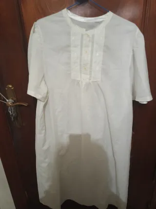 Camisón de algodón blanco