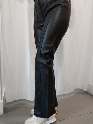 Pantalón Escada Piel Cordero Vintage Negro