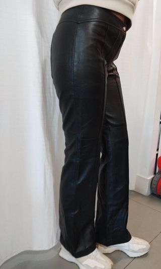 Pantalón Escada Piel Cordero Vintage Negro