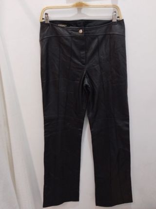 Pantalón Escada Piel Cordero Vintage Negro