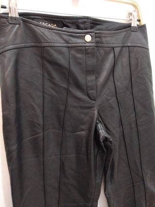 Pantalón Escada Piel Cordero Vintage Negro