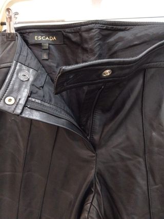 Pantalón Escada Piel Cordero Vintage Negro