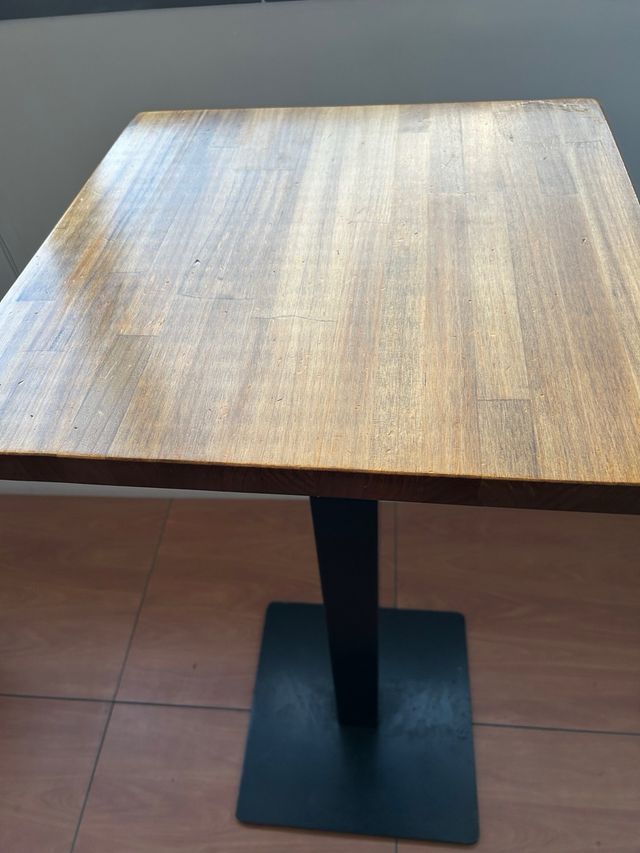 5 Mesas altas madera y metal