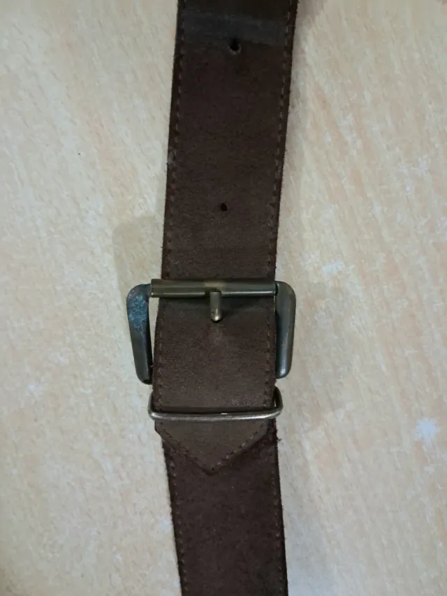 Borsa in cuoio Vintage marrone con chiusure a clip