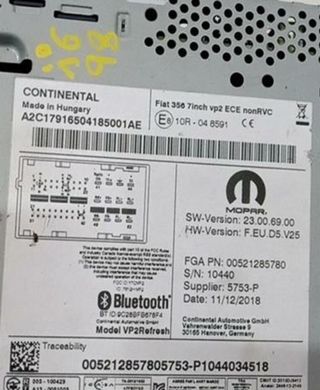 Fiat 00521285780 pantalla gps ii tipo (356) 272321