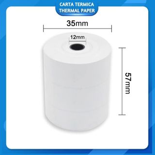 HCT STYLE Rollos Papel Termico 57 mm Longitud 16 M