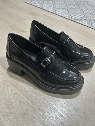 Zapatos negros plataforma mujer