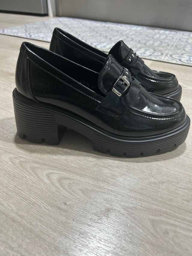 Zapatos negros plataforma mujer