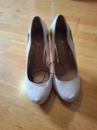 Zapatos de tacon rosa claro