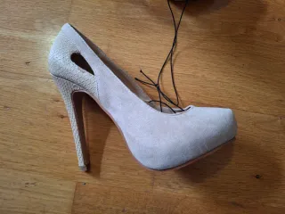 Zapatos de tacon rosa claro