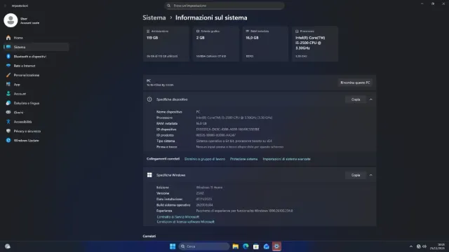 PC Windows 11 Intel i5-2500 NvidiaGT610, 16GB, SSD
