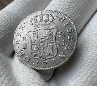 Moneda Plata 2 Reales Carlos III 1808